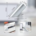 KayYuki Office Modern Art Pen Holder Aluminum Alloy Tilt Pen Holder Handicraft Office Desktop Accessories Pencil Cup Office Storage Pen Cup(Silver) - Image 3